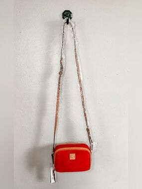 NWT Dooney & Bourke Red Suede Sawyer Crossbody